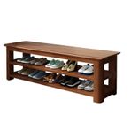 Masif Ahşap Giriş Tezgahı Ayakkabı Depolama Ayarlanabilir Raflar Oturma Odası ve Yatak Odası için Sağlam Tasarım Kahverengi (80x35x44cm) Şık ve Fonksiyonel Mobilya
