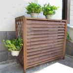 Masif Ahşap Klima Rafı Gizlilik Çiti Dekoratif Dış Mekan Bölücü ve Çöp Kovası Muhafazası Veranda Bahçe Balkon için Serbest Daimi Çiçek Standı (85x35x80cm)