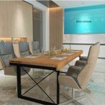Masif Ahşap Lotus Toplantı Masası 120*320*76 Cm