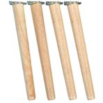 Masif Ahşap Meşe Koltuk Ayakları - 70 cm Eğik Koni Yedek Masa Ayakları Mutfak Yemek ve Dolaplar için - 4'lü Set Vidalı, Dayanıklı ve Şık Tasarım