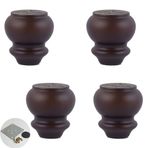 Masif Ahşap Mobilya Ayakları - Mutfak TV Standı Şifonyer ve Yatak için 4 Doğal Yedek Ayak - Okaliptüs 8cm/3.2" Antik Stil Kolay Kurulum
