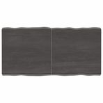 Masif Ahşap Mutfak Masa Üstü Kare Yemek Masası Üstü İşlenmemiş Meşe Canlı Kenarlı Koyu Gri 120x60x6 cm Ev ve Ofis Kullanımı için