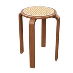 Masif Ahşap Rattan Tabure - Ayakkabı Değiştirme Masası Sandalyesi için İstiflenebilir Düşük Tabure Yuvarlak Ahşap Giriş Koltuğu Mutfak ve Oturma Odası için Yemek Sandalyesi (haki X1)