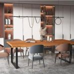 Masif Ahşap Ribes Toplantı Masası 110*260*76 Cm