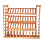 Masif Ahşap Şarap Şişesi Rafı Zemin Ayakta Şarap Soğutucu ve Teşhir S Bölme Dolabı Ev/Bar/Tezgah için Depolama Rafı, 118x30x108cm (Renk: )