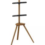 Masif Ahşap Şövalye Tipi Tv Standı 45-65 Inç | Raflı | 45° Döner | 40 Kg Taşıma Kapasiteli