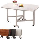 Masif Ahşap Uzatılabilir Yemek Masası 6 Tekerlekli Damla Yaprak ve Katlanabilir Tasarım Çok Amaçlı Mutfak Masası Seti 4 Sandalyeli Kahverengi/Siyah/Doğal Kaplama 99x60x76 cm