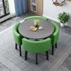 Masif Ahşap Yemek Masası Seti 4 Kişilik Sandalyeli Yuvarlak/Kare Tasarım Oturma veya Yemek Odası için Modern Mobilya (80 cm)