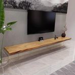 Masif Ahşap Yüzer Raflar, Depolama Raflı Yüzer TV Dolabı, Duvara Monte TV Dolabı, Masa/Yan Sehpa, Canlı Şömine, Ev için Yüzer Medya TV Konsolu,