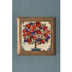 Masif Çerçeveli Nar Ağacı (Bereket) Doğaltaş Tablo Pano Oscar Stone Decor 28X28 CM