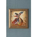 Masif Çerçeveli Semazen (Mevlana) Doğaltaş Tablo Pano Oscar Stone Decor 28X28 CM