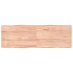 Masif Meşe Ahşap Masa Üstü 180x60x6 cm Kare Mutfak Yüzeyi, Ev ve Ofis için, İşlenmemiş Doğal Kenarlar Açık Kahverengi Dayanıklı Yemek Masası Tahtası