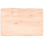 Masif Meşe Masa Üstü 60x40x4 cm Bitmemiş Canlı Kenar Değiştirme Mutfak Masa Çalışma Yüzeyi Rustik Yemek Masası Üstü Dayanıklı Masif Ahşap