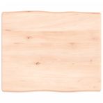 Masif Meşe Masa Üstü 60x50x4 cm Ham Ahşap, Canlı Kenarlı Yedek Mutfak Masa Üstü Dayanıklı Çalışma Yüzeyi Rustik Yemek Masası Paneli