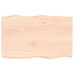 Masif Meşe Masa Üstü 80x50x4 cm İşlenmemiş, Canlı Kenar Değiştirme, Mutfak, Kahve Yemek Masası Çalışma Yüzeyi için Dayanıklı, Şık ve Çok Yönlü
