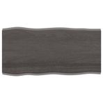 Masif Meşe Masa Üstü Koyu Gri Mutfak Masası Ev ve Ofis için Kare Yemek Yüzeyi Ham Kenarlar 100 x 50 x 2 cm Rustik Dekor ve Modern Mekanlar için Mükemmel.
