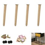 Masif Meşe Mobilya Ayakları 4'lü Set Konik Yuvarlak Ahşap Masa Ayakları Kahve Yemek Kanepesi TV Dolabı Osmanlı Loveseat Şifonyer Sandalyesi Kendin Yap Yedek Ayaklar 30 cm