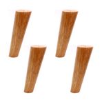 Masif Meşe Sehpa Ayakları 4 Paket Eğik Koni Yedek Mobilya Ayakları Montaj Plakaları ve Vidaları ile Ayarlanabilir Yükseklik 870 cm Masa ve Tezgah için (18 cm/7,1 inç 40 cm/15,7 inç)