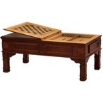 Masifart 117x67 cm - Yükseklik 48 cm Açık Ceviz Orta Tavla Sehpa