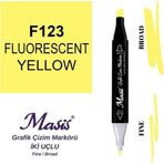 Masis 123 Floresan Sarı Çift Uçlu Marker Grafik Çizim Kalemi