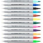 Masis 12'li Çift Taraflı Keçeli Kalem Seti - Brushpen ve Fineliner Glb