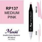 Masis 137 Pembe Çift Uçlu Marker Grafik Çizim Kalemi