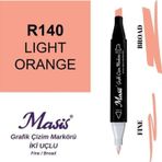 Masis 140 Açık Turuncu Çift Uçlu Marker Grafik Çizim Kalemi
