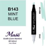 Masis 143 Nane Mavisi Çift Uçlu Marker Grafik Çizim Kalemi