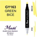 Masis 163 Yeşilimsi Anason Çift Uçlu Marker Grafik Çizim Kalemi