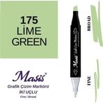 Masis 175 Limon Yeşil Çift Uçlu Marker Grafik Çizim Kalemi