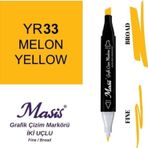 Masis 33 Kavun Sarı Çift Uçlu Marker Grafik Çizim Kalemi
