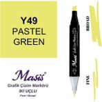 Masis 49 Pastel Yeşil Çift Uçlu Marker Grafik Çizim Kalemi