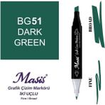 Masis 51 Yoğun Yeşil Çift Uçlu Marker Grafik Çizim Kalemi