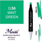 Masis 56 Nane Yeşil Çift Uçlu Marker Grafik Çizim Kalemi