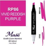 Masis 86 Kırmızımsı Mor Çift Uçlu Marker Grafik Çizim Kalemi