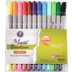 Masis Brushpen Fırça Uç ve Fineliner Çift Uçlu Kalem 12 Renk