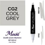 Masis CG2 SoğuK Gri Çift Uçlu Marker Grafik Çizim Kalemi