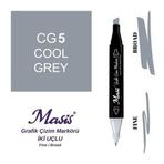 Masis CG5 Soğuk Gri Çift Uçlu Marker Grafik Çizim Kalemi