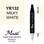 Masis Çift Uçlu Marker Grafik Çizim Kalemi 132 Süt Beyazı - Gri