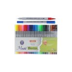 Masis Fineliner Kalem Çift Yönlü 24 Renk 1 Paket Fırça Uç ve Fineliner Brushpen 24lü Keçe Uçlu Kalem Kalın