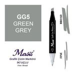 Masis GG5 Yeşilimsi Gri Çift Uçlu Marker Grafik Çizim Kalemi
