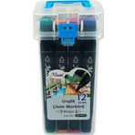 Masis Grafik Çizim Markör Kalemi Twin Çift Uçlu 0,2 Mm - 0,5 Mm 12 Renk Pp ÇM-PP12
