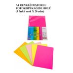 Masis KarmaOfis Fosforlu Renkli Fotokopi Kağıdı 100'lü (5 renk karışık)