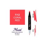 Masis Twin 12 Coral Red Çift Uçlu Marker Kalemi