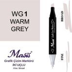 Masis WG1 Sıcak Gri Çift Uçlu Marker Grafik Çizim Kalemi