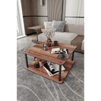 MASİVO Kare Sehpa Ceviz – 70x70 cm Geniş Yüzeyli Modern Orta Sehpa, Doğal Ahşap Görünümlü, 38 cm Yükseklik, Kolay Kurulumlu ve Dayanıklı Tasarım, Salon, Oturma Odası (Ceviz, 70x70 Kare)
