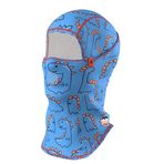 Maskara Extreme Kids Pro Balaklava, Su İtici özellikli(DWR) Baskılı Snowboard, Kayak, Motosiklet, Bisiklet Kar Maskesi (MASKB, Tek Beden) (MASKB011, Tek Beden)