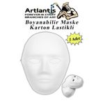 Maske Boyama 19x24 Cm 1 Adet Boyanabilir Maske Karton Lastikli İnsan Yüzü Suratı Okul Sınıf Etkinlikleri Hobi