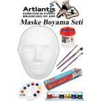 Maske Boyama Seti 1 Adet Boyanabilir Maske Karton Lastikli Insan Yüzü Suratı Okul Sınıf Etkinlikleri Hobi 19X24 cm - 0 - 3 - Beyaz