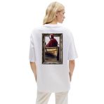 Maske Oversize Unisex T-shirt (500, Beyaz, L)